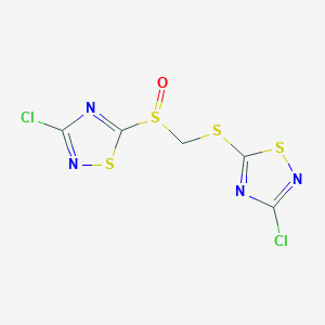 molecular formula C5H2Cl2N4OS4 B150951 3-Chloro-5-[(3-chloro-1,2,4-thiadiazol-5-ylthio)methylsulfinyl]-1,2,4-thiadiazole CAS No. 135379-15-6