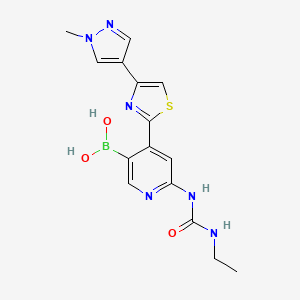 molecular formula C15H17BN6O3S B1509518 6-(3-Ethylureido)-4-(4-(1-methyl-1h-pyrazol-4-yl)thiazol-2-yl)pyridin-3-ylboronic acid 
