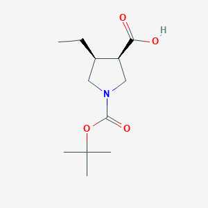 molecular formula C12H21NO4 B1509534 cis-1-[(Tert-butoxy)carbonyl]-4-ethylpyrrolidine-3-carboxylic acid 