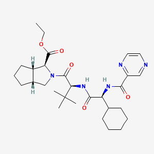 Ethyl (3S,3aS,6aR)-2-[(2S)-2-[[(2S)-2-cyclohexyl-2-(pyrazine-2-carbonylamino)acetyl]amino]-3,3-dimethylbutanoyl]-3,3a,4,5,6,6a-hexahydro-1H-cyclopenta[c]pyrrole-3-carboxylate