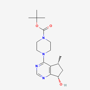 tert-Butyl 4-((5R,7S)-7-hydroxy-5-methyl-6,7-dihydro-5H-cyclopenta[d]pyrimidin-4-yl)piperazine-1-carboxylate
