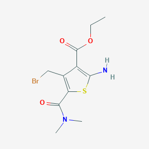 molecular formula C11H15BrN2O3S B15095582 Ethyl 2-amino-4-(bromomethyl)-5-(dimethylcarbamoyl)thiophene-3-carboxylate CAS No. 730950-22-8