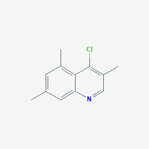 molecular formula C12H12ClN B15095659 Quinoline, 4-chloro-3,5,7-trimethyl- CAS No. 61563-53-9