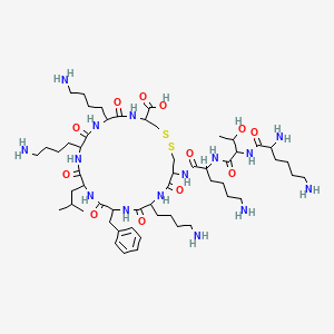 molecular formula C55H97N15O12S2 B15095674 H-Lys-thr-lys-cys-lys-phe-leu-lys-lys-cys-OH 