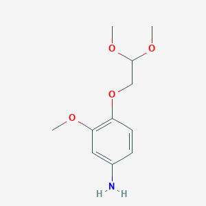 molecular formula C11H17NO4 B1509569 Benzenamine, 4-(2,2-dimethoxyethoxy)-3-methoxy- 