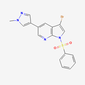 molecular formula C17H13BrN4O2S B1509585 3-bromo-5-(1-methyl-1H-pyrazol-4-yl)-1-(phenylsulfonyl)-1H-pyrrolo[2,3-b]pyridine 