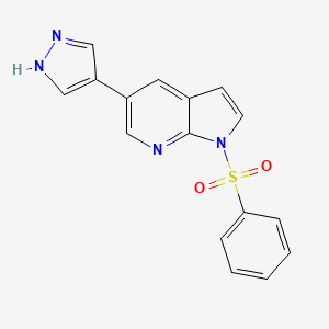 molecular formula C16H12N4O2S B1509586 1-(phenylsulfonyl)-5-(1H-pyrazol-4-yl)-1H-pyrrolo[2,3-b]pyridine 