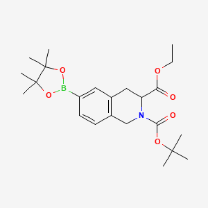 molecular formula C23H34BNO6 B1509619 2-O-tert-butyl 3-O-ethyl 6-(4,4,5,5-tetramethyl-1,3,2-dioxaborolan-2-yl)-3,4-dihydro-1H-isoquinoline-2,3-dicarboxylate 