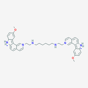 molecular formula C42H50N6O2+2 B150963 N,N'-bis[2-(10-methoxy-7,7a-dihydropyrido[4,3-c]carbazol-7-ium-2-yl)ethyl]hexane-1,6-diamine CAS No. 130605-12-8