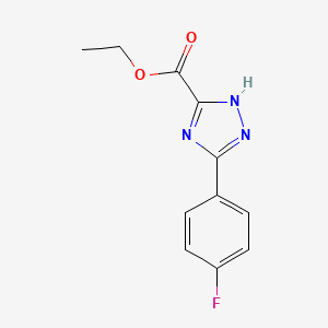 molecular formula C11H10FN3O2 B15096596 1H-1,2,4-Triazole-5-carboxylic acid, 3-(4-fluorophenyl)-, ethyl ester 
