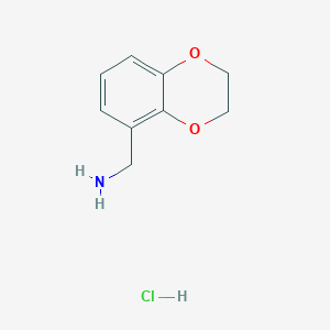 molecular formula C9H12ClNO2 B150967 (2,3-Dihydrobenzo[b][1,4]dioxin-5-yl)methanamine hydrochloride CAS No. 870851-59-5