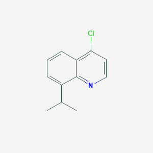 molecular formula C12H12ClN B15096750 Quinoline, 4-chloro-8-(1-methylethyl)- CAS No. 63136-20-9
