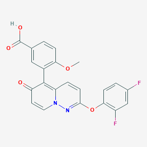 molecular formula C22H14F2N2O5 B1509677 3-(2-(2,4-Difluorophenoxy)-6-oxo-6H-pyrido[1,2-b]pyridazin-5-yl)-4-methoxybenzoic acid CAS No. 940891-82-7