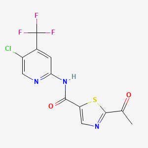 molecular formula C12H7ClF3N3O2S B1509686 2-Acetyl-N-(5-chloro-4-(trifluoromethyl)pyridin-2-yl)thiazole-5-carboxamide CAS No. 1095825-46-9