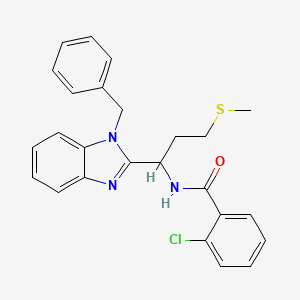 molecular formula C25H24ClN3OS B15096894 N-[1-(1-benzyl-1H-1,3-benzodiazol-2-yl)-3-(methylsulfanyl)propyl]-2-chlorobenzamide 
