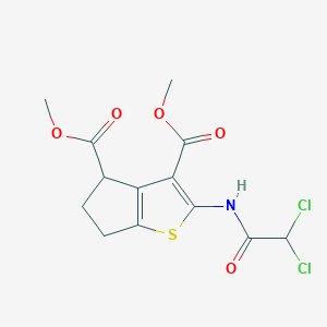 molecular formula C13H13Cl2NO5S B15096895 dimethyl 2-[(dichloroacetyl)amino]-5,6-dihydro-4H-cyclopenta[b]thiophene-3,4-dicarboxylate CAS No. 302577-36-2