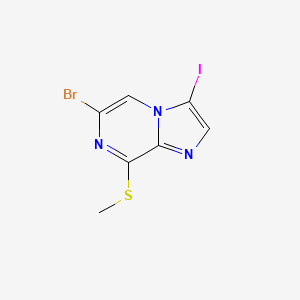 molecular formula C7H5BrIN3S B1509691 6-Bromo-3-iodo-8-(methylthio)imidazo[1,2-a]pyrazine CAS No. 936360-80-4