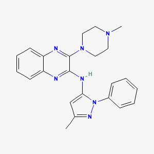 molecular formula C23H25N7 B15096990 N-(3-methyl-1-phenyl-1H-pyrazol-5-yl)-3-(4-methylpiperazin-1-yl)quinoxalin-2-amine 