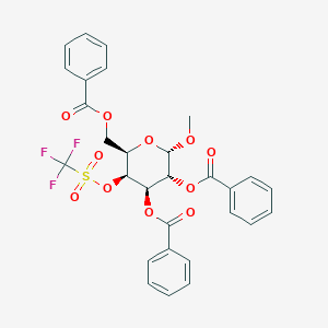 molecular formula C29H25F3O11S B015097 Methyl 2,3,6-tri-O-benzoyl-4-O-trifluoromethanesulfonyl-a-D-galactopyranoside CAS No. 79580-70-4