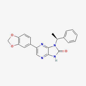 B1509719 (S)-6-(Benzo[d][1,3]dioxol-5-yl)-1-(1-phenylethyl)-1H-imidazo[4,5-b]pyrazin-2(3H)-one CAS No. 767343-27-1