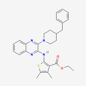 molecular formula C29H32N4O2S B15097240 Ethyl 2-{[3-(4-benzylpiperidin-1-yl)quinoxalin-2-yl]amino}-4,5-dimethylthiophene-3-carboxylate 