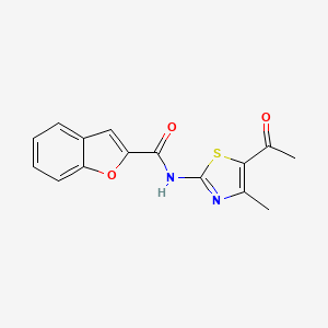 molecular formula C15H12N2O3S B15097282 N-(5-acetyl-4-methyl-1,3-thiazol-2-yl)-1-benzofuran-2-carboxamide 