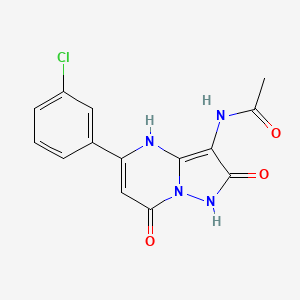 molecular formula C14H11ClN4O3 B1509754 N-(5-(3-Chlorophenyl)-2,7-dioxo-1,2,4,7-tetrahydropyrazolo[1,5-A]pyrimidin-3-YL)acetamide CAS No. 1257440-43-9