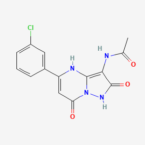 B1509754 N-(5-(3-Chlorophenyl)-2,7-dioxo-1,2,4,7-tetrahydropyrazolo[1,5-A]pyrimidin-3-YL)acetamide CAS No. 1257440-43-9