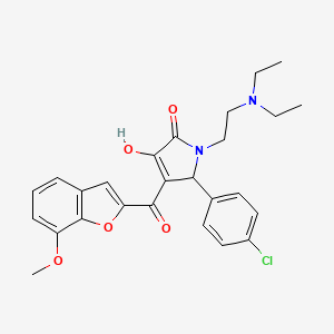 molecular formula C26H27ClN2O5 B15097745 1-[2-(Diethylamino)ethyl]-5-(4-chlorophenyl)-3-hydroxy-4-[(7-methoxybenzo[d]fu ran-2-yl)carbonyl]-3-pyrrolin-2-one 