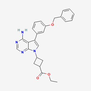 molecular formula C26H26N4O3 B1509811 Ethyl 3-(4-amino-5-(3-(benzyloxy)phenyl)-7H-pyrrolo[2,3-d]pyrimidin-7-yl)cyclobutanecarboxylate CAS No. 194788-04-0