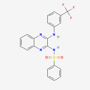 molecular formula C21H15F3N4O2S B15098926 N-[3-(3-Trifluoromethyl-phenylamino)-quinoxalin-2-yl]-benzenesulfonamide 