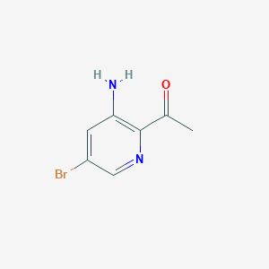B1510054 1-(3-Amino-5-bromopyridin-2-YL)ethanone CAS No. 1357259-50-7