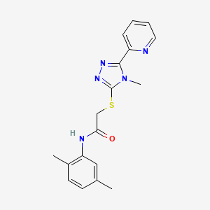 molecular formula C18H19N5OS B15100780 N-(2,5-dimethylphenyl)-2-{[4-methyl-5-(pyridin-2-yl)-4H-1,2,4-triazol-3-yl]sulfanyl}acetamide 