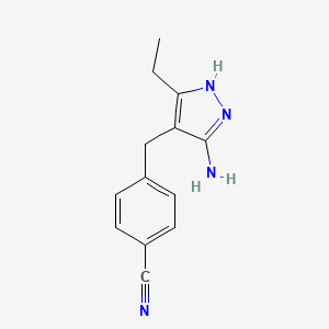 4-((5-Amino-3-ethyl-1H-pyrazol-4-YL)methyl)benzonitrile