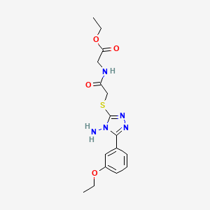 molecular formula C16H21N5O4S B15101039 ethyl N-({[4-amino-5-(3-ethoxyphenyl)-4H-1,2,4-triazol-3-yl]sulfanyl}acetyl)glycinate 