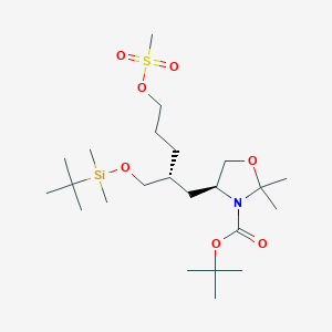 (S)-tert-Butyl 4-((R)-2-(((tert-butyldimethylsilyl)oxy)methyl)-5-((methylsulfonyl)oxy)pentyl)-2,2-dimethyloxazolidine-3-carboxylate