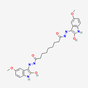 molecular formula C27H30N6O6 B15101605 N'~1~-[(3E)-5-methoxy-2-oxo-1,2-dihydro-3H-indol-3-ylidene]-N'~9~-[(3Z)-5-methoxy-2-oxo-1,2-dihydro-3H-indol-3-ylidene]nonanedihydrazide 