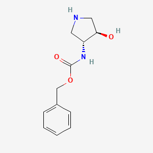 Carbamic acid, trans-N-4-hydroxy-3-pyrrolidinyl]-, phenylmethyl ester