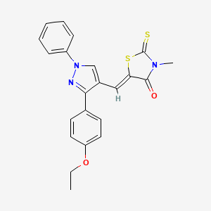 molecular formula C22H19N3O2S2 B15101971 (5Z)-5-{[3-(4-ethoxyphenyl)-1-phenyl-1H-pyrazol-4-yl]methylidene}-3-methyl-2-thioxo-1,3-thiazolidin-4-one 