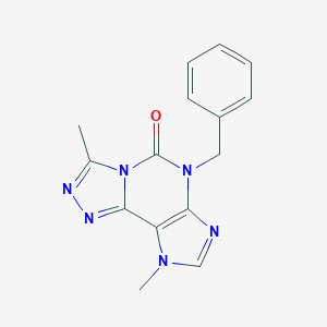 molecular formula C15H14N6O B151020 5H-1,2,4-Triazolo(3,4-i)purin-5-one, 6,9-dihydro-3,9-dimethyl-6-(phenylmethyl)- CAS No. 135446-07-0