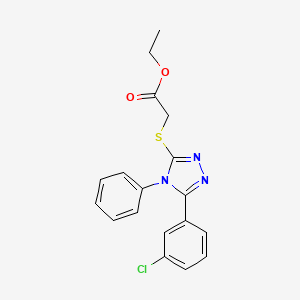 molecular formula C18H16ClN3O2S B15102012 ethyl {[5-(3-chlorophenyl)-4-phenyl-4H-1,2,4-triazol-3-yl]sulfanyl}acetate 