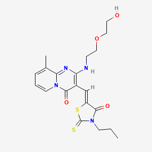 molecular formula C20H24N4O4S2 B15102045 2-{[2-(2-hydroxyethoxy)ethyl]amino}-9-methyl-3-[(Z)-(4-oxo-3-propyl-2-thioxo-1,3-thiazolidin-5-ylidene)methyl]-4H-pyrido[1,2-a]pyrimidin-4-one 