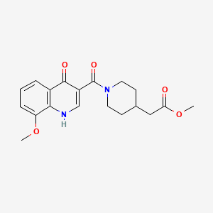 molecular formula C19H22N2O5 B15102074 Methyl {1-[(4-hydroxy-8-methoxyquinolin-3-yl)carbonyl]piperidin-4-yl}acetate 