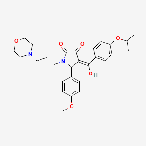 molecular formula C28H34N2O6 B15102230 3-hydroxy-5-(4-methoxyphenyl)-1-[3-(morpholin-4-yl)propyl]-4-{[4-(propan-2-yloxy)phenyl]carbonyl}-1,5-dihydro-2H-pyrrol-2-one 