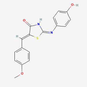 molecular formula C17H14N2O3S B15102375 (2Z,5Z)-2-[(4-hydroxyphenyl)imino]-5-(4-methoxybenzylidene)-1,3-thiazolidin-4-one 