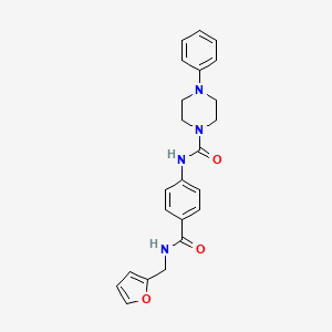 molecular formula C23H24N4O3 B15102599 N-{4-[(furan-2-ylmethyl)carbamoyl]phenyl}-4-phenylpiperazine-1-carboxamide 
