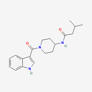 molecular formula C19H25N3O2 B15102610 N-[1-(1H-indol-3-ylcarbonyl)piperidin-4-yl]-3-methylbutanamide 