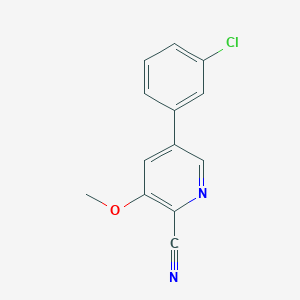 molecular formula C13H9ClN2O B1510264 5-(3-Chlorophenyl)-3-methoxypicolinonitrile CAS No. 1415226-39-9