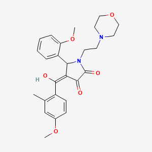 molecular formula C26H30N2O6 B15102879 3-hydroxy-4-[(4-methoxy-2-methylphenyl)carbonyl]-5-(2-methoxyphenyl)-1-[2-(morpholin-4-yl)ethyl]-1,5-dihydro-2H-pyrrol-2-one 