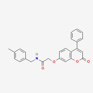 molecular formula C25H21NO4 B15102930 N-(4-methylbenzyl)-2-((2-oxo-4-phenyl-2H-chromen-7-yl)oxy)acetamide 